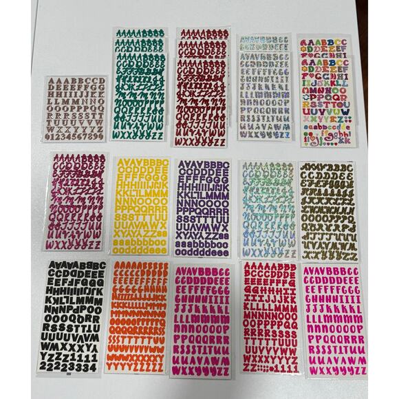 21 Sets Stickabilities Scrapbooking Stickers Letters & Numbers Variety Colors - Picture 1 of 10